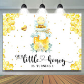 Notre petit miel tourne 1 toile de fond joyeux anniversaire